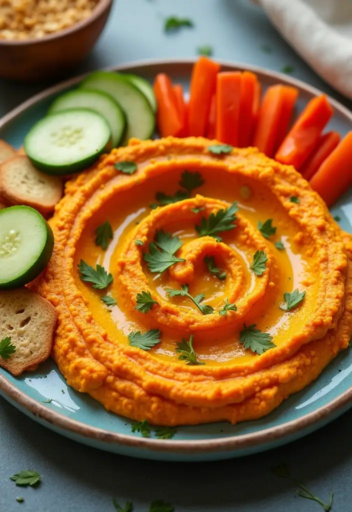 27 Low Calorie School Lunch Ideas That Kids Will Actually Eat 155 27 Low Calorie School Lunch Ideas That Kids Will Actually Eat - 25. Sweet Potato Hummus with Veggies