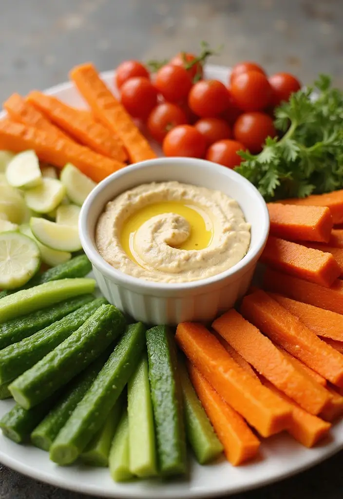 27 Low Calorie School Lunch Ideas That Kids Will Actually Eat 53 27 Low Calorie School Lunch Ideas That Kids Will Actually Eat - 9. Hummus and Veggie Dippers