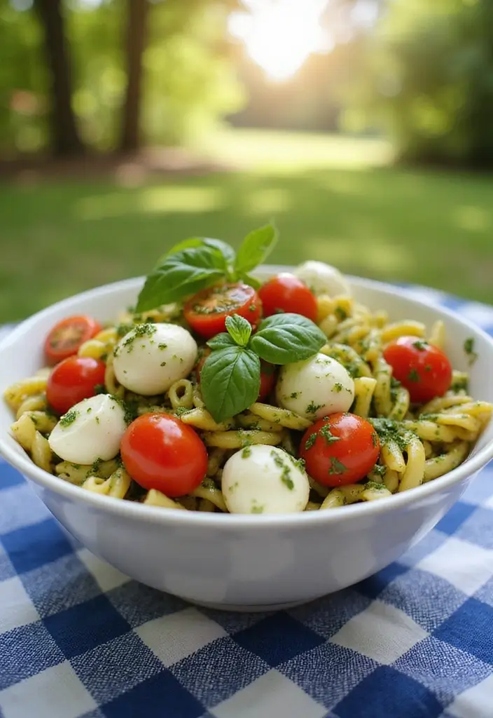 27 Lunch Ideas for Entertaining Friends That Feel Effortless 41 27 Lunch Ideas for Entertaining Friends That Feel Effortless - 7. Pasta Salad with Pesto and Fresh Veggies