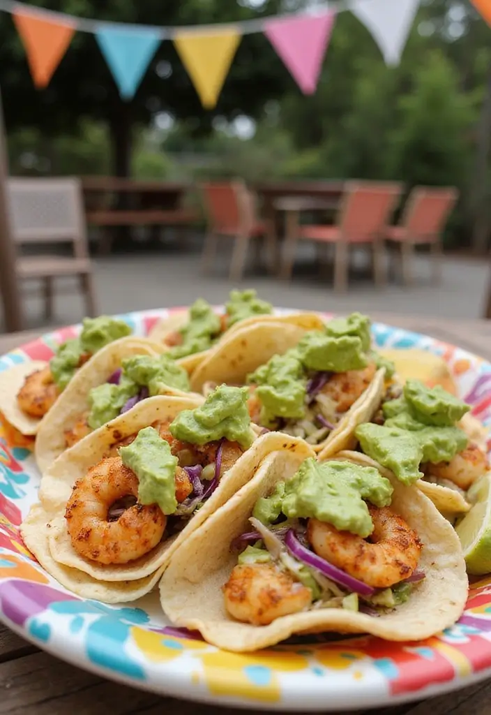 27 Lunch Ideas for Entertaining Friends That Feel Effortless 48 27 Lunch Ideas for Entertaining Friends That Feel Effortless - 8. Shrimp Tacos with Avocado Cream