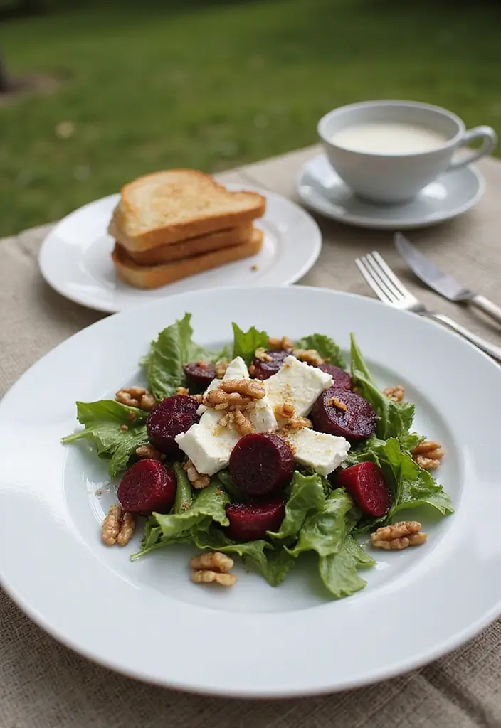 27 Lunch Ideas for Entertaining Friends That Feel Effortless 55 27 Lunch Ideas for Entertaining Friends That Feel Effortless - 9. Roasted Beet and Goat Cheese Salad