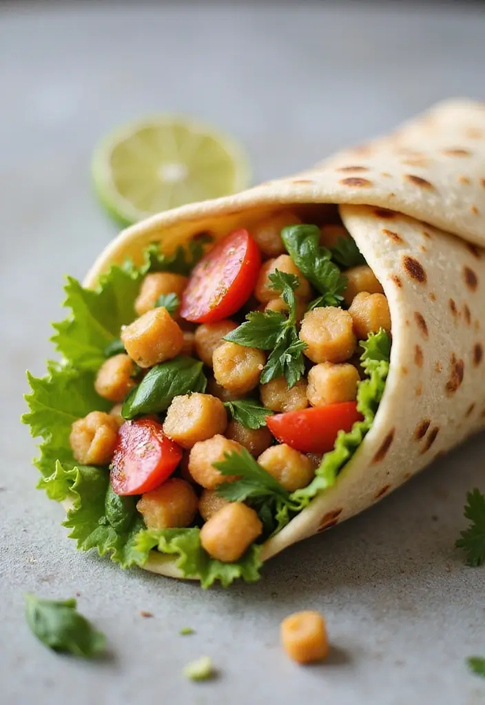 27 Work Lunch Ideas for Men That Are Filling and Protein-Packed - 15. Mediterranean Chickpea Wrap