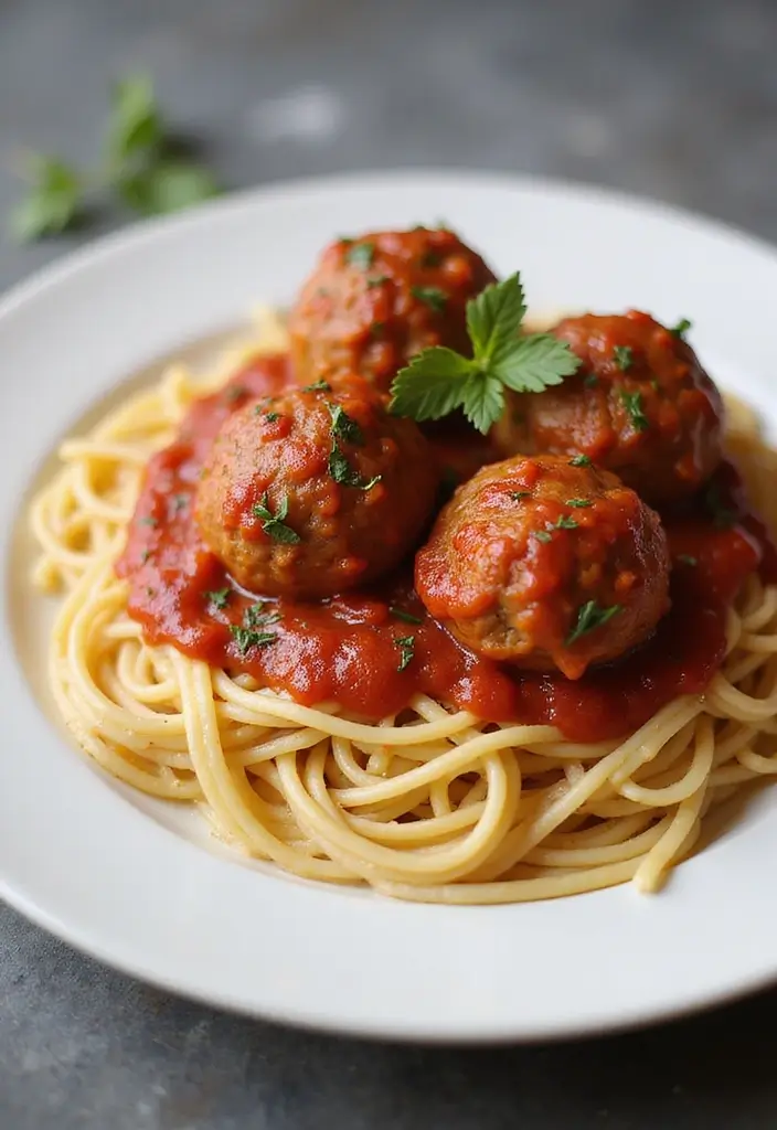 27 Work Lunch Ideas for Men That Are Filling and Protein-Packed - 16. Spaghetti with Turkey Meatballs