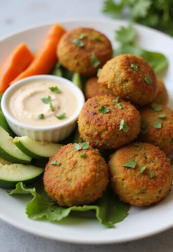 27 Work Lunch Ideas for Men That Are Filling and Protein-Packed - 18. Baked Falafel with Tahini Sauce