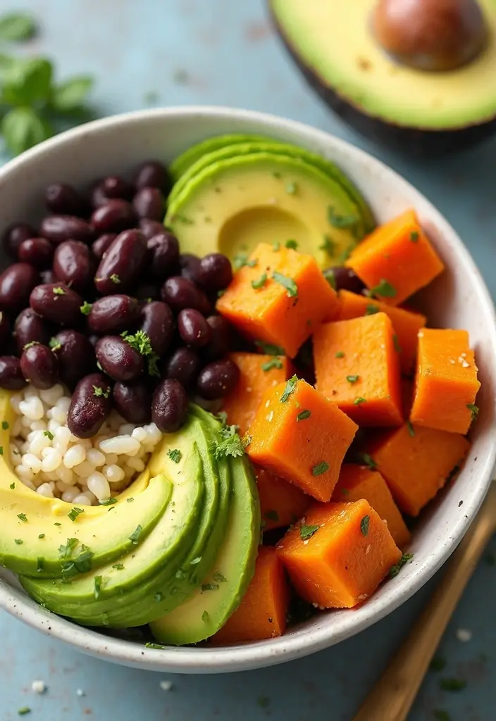27 Work Lunch Ideas for Men That Are Filling and Protein-Packed - 22. Sweet Potato and Black Bean Bowl