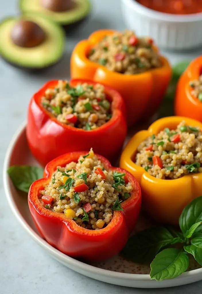 27 Work Lunch Ideas for Men That Are Filling and Protein-Packed - 24. Quinoa Stuffed Bell Peppers