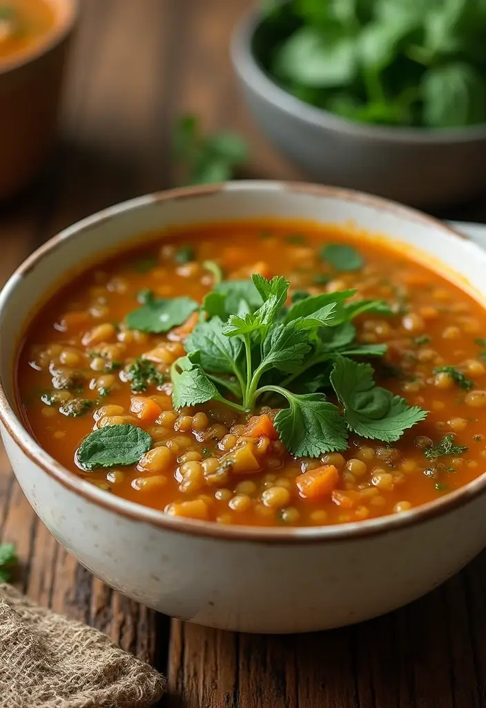 27 Work Lunch Ideas for Men That Are Filling and Protein-Packed - 9. Lentil Soup with Spinach