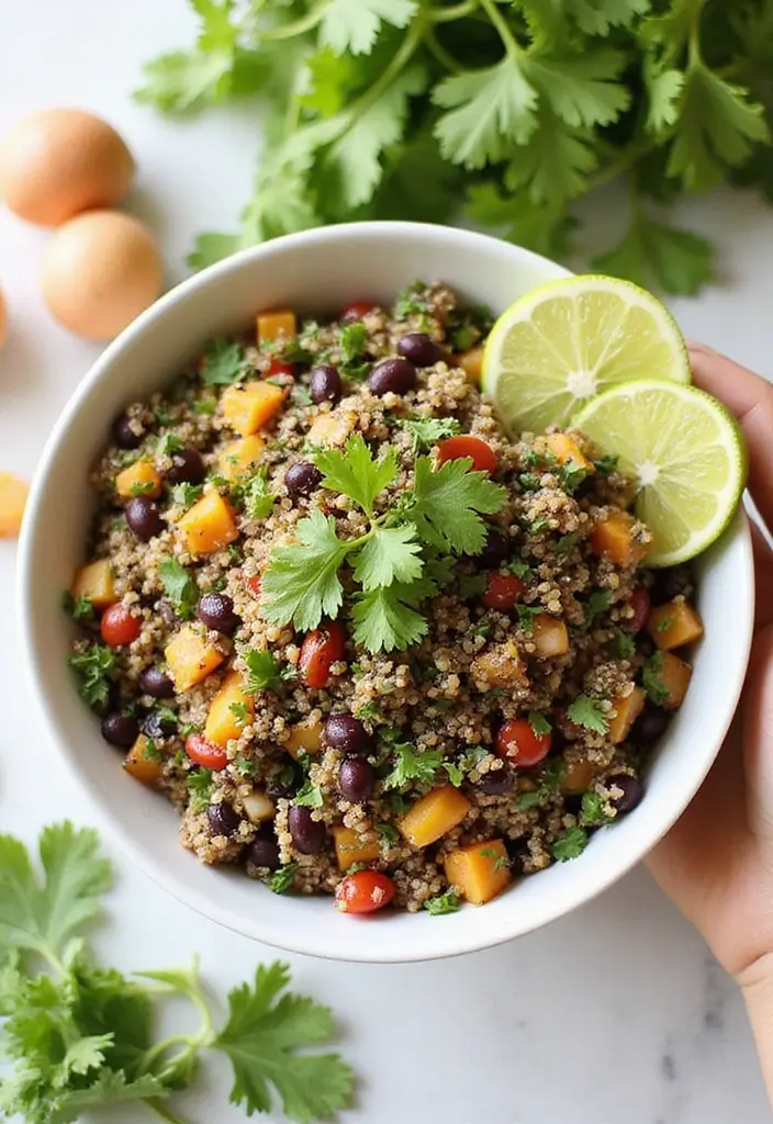 28 Easy and Healthy Lunch Ideas for Work You Can Pack in Minutes - 1. Quinoa and Black Bean Salad