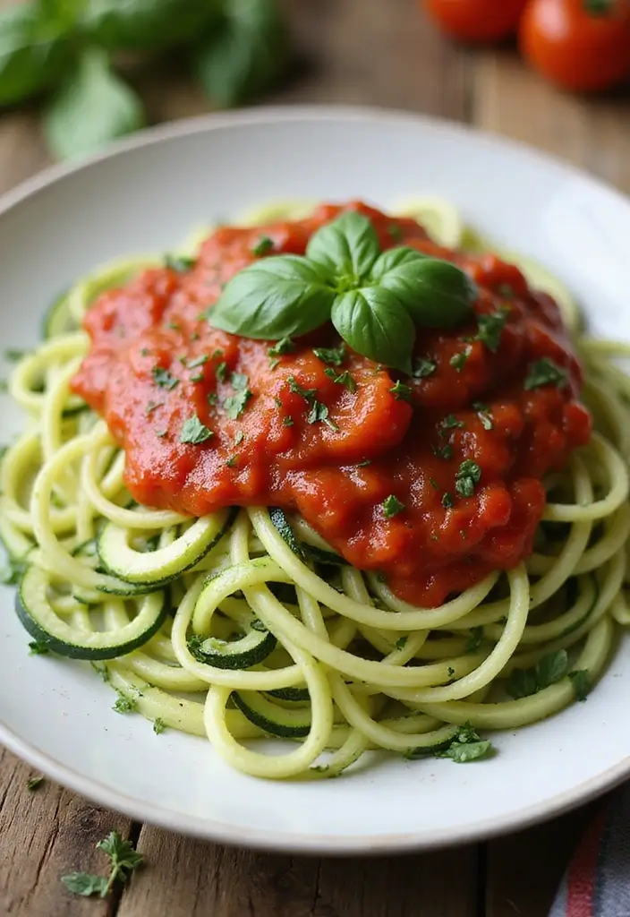 28 Easy and Healthy Lunch Ideas for Work You Can Pack in Minutes - 11. Zucchini Noodles with Marinara