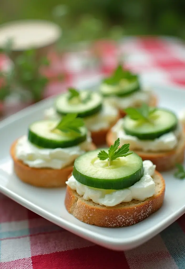 28 Easy and Healthy Lunch Ideas for Work You Can Pack in Minutes - 15. Cucumber and Cream Cheese Sandwiches