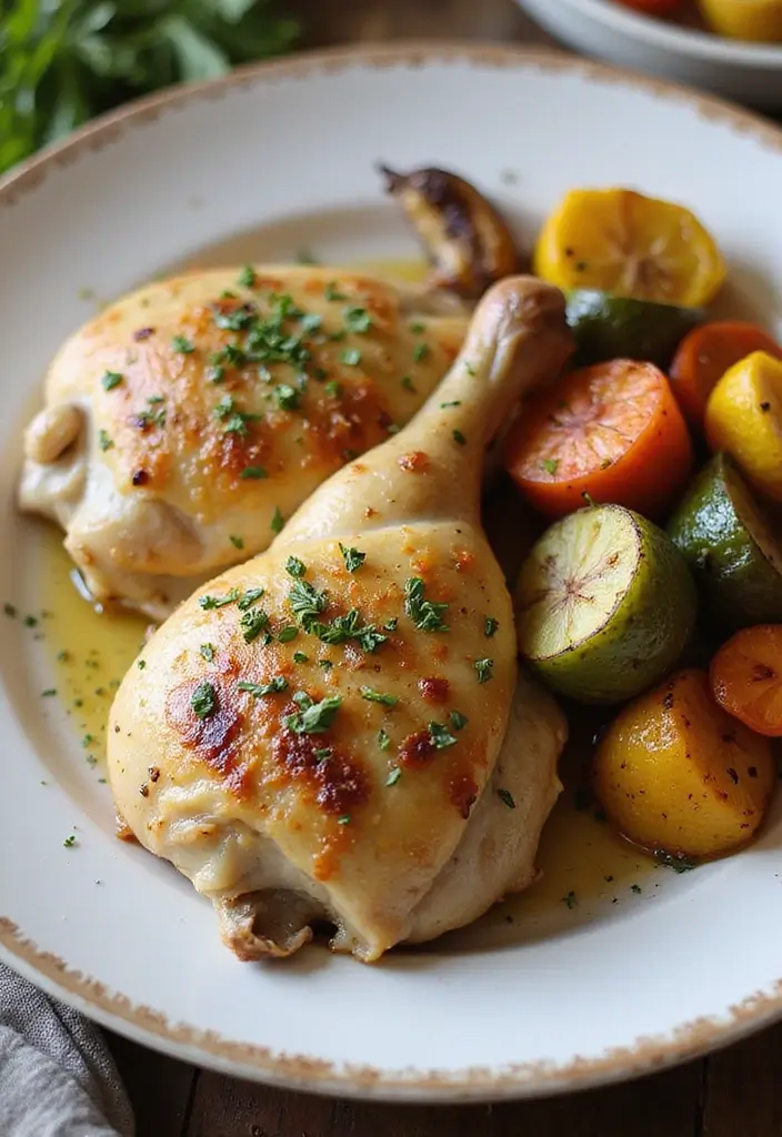 28 Easy and Healthy Lunch Ideas for Work You Can Pack in Minutes - 24. Garlic Herb Roasted Chicken Thighs