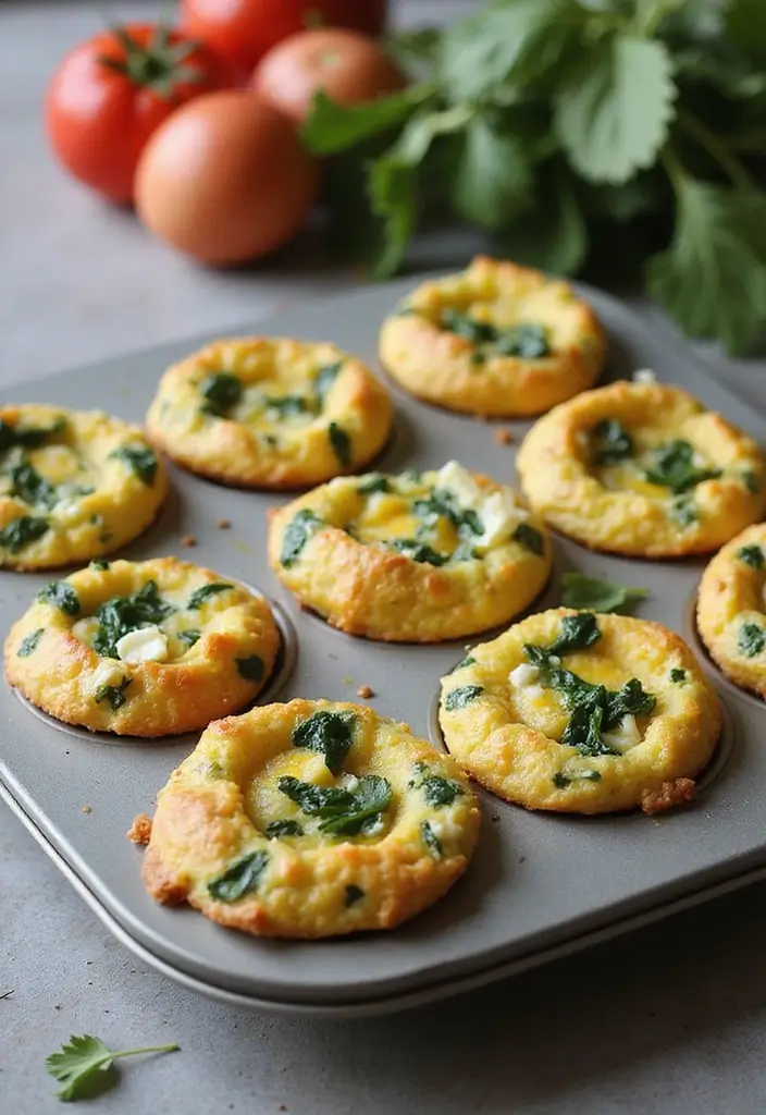 28 Easy and Healthy Lunch Ideas for Work You Can Pack in Minutes - 4. Egg Muffins with Spinach and Feta