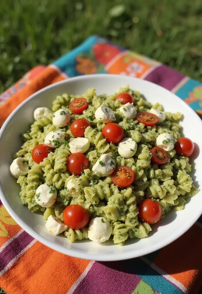 28 Easy and Healthy Lunch Ideas for Work You Can Pack in Minutes - 7. Pesto Pasta Salad