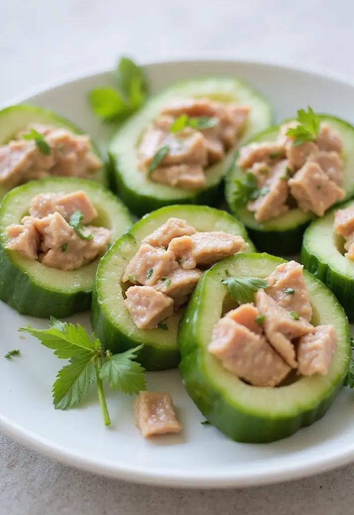 29 Healthy Low Carb Lunch Ideas You’ll Want Every Day 77 29 Healthy Low Carb Lunch Ideas You’ll Want Every Day - 13. Tuna Salad Stuffed Cucumbers