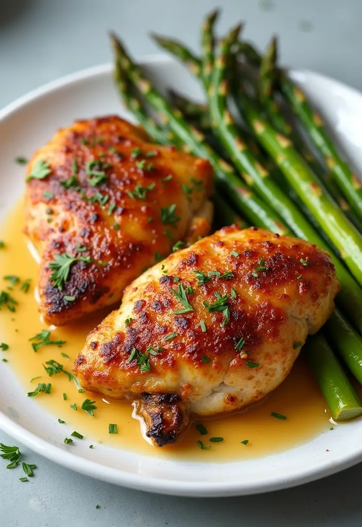 29 Healthy Low Carb Lunch Ideas You’ll Want Every Day 89 29 Healthy Low Carb Lunch Ideas You’ll Want Every Day - 15. Baked Chicken Thighs with Asparagus