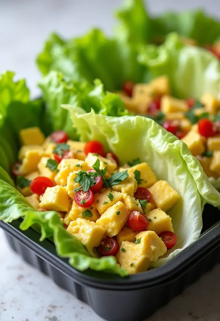 30+ Box Lunch Ideas for Adults That Are Tasty and Practical 110 30+ Box Lunch Ideas for Adults That Are Tasty and Practical - 18. Egg Salad Lettuce Wraps