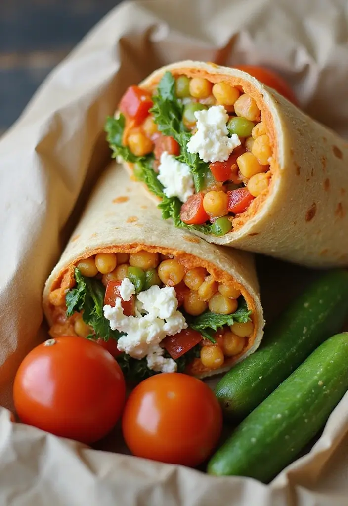 30+ Box Lunch Ideas for Adults That Are Tasty and Practical 6 30+ Box Lunch Ideas for Adults That Are Tasty and Practical - 2. Mediterranean Chickpea Wrap