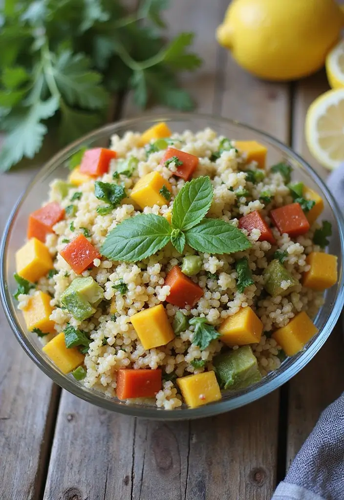 30+ Box Lunch Ideas for Adults That Are Tasty and Practical 124 30+ Box Lunch Ideas for Adults That Are Tasty and Practical - 20. Lemon Herb Couscous Salad
