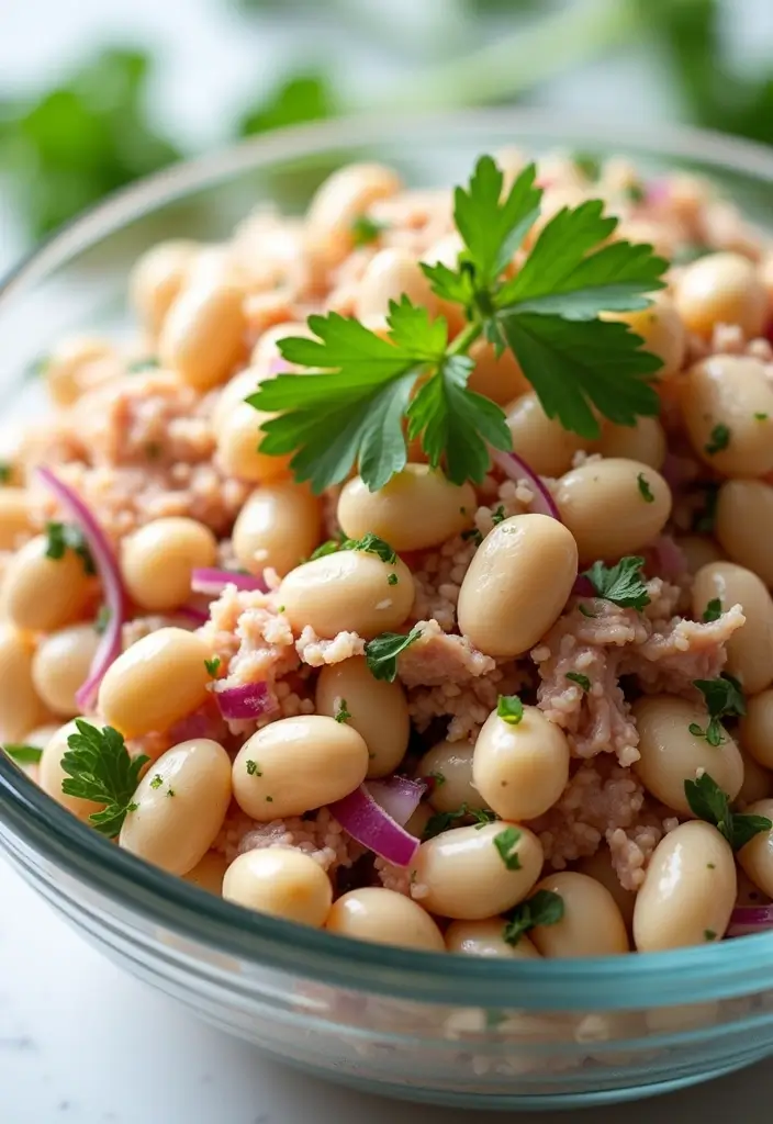 30+ Box Lunch Ideas for Adults That Are Tasty and Practical 150 30+ Box Lunch Ideas for Adults That Are Tasty and Practical - 24. Tuna & White Bean Salad