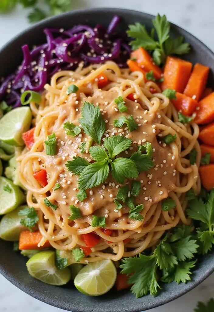 30+ Box Lunch Ideas for Adults That Are Tasty and Practical 49 30+ Box Lunch Ideas for Adults That Are Tasty and Practical - 9. Thai Peanut Noodle Salad
