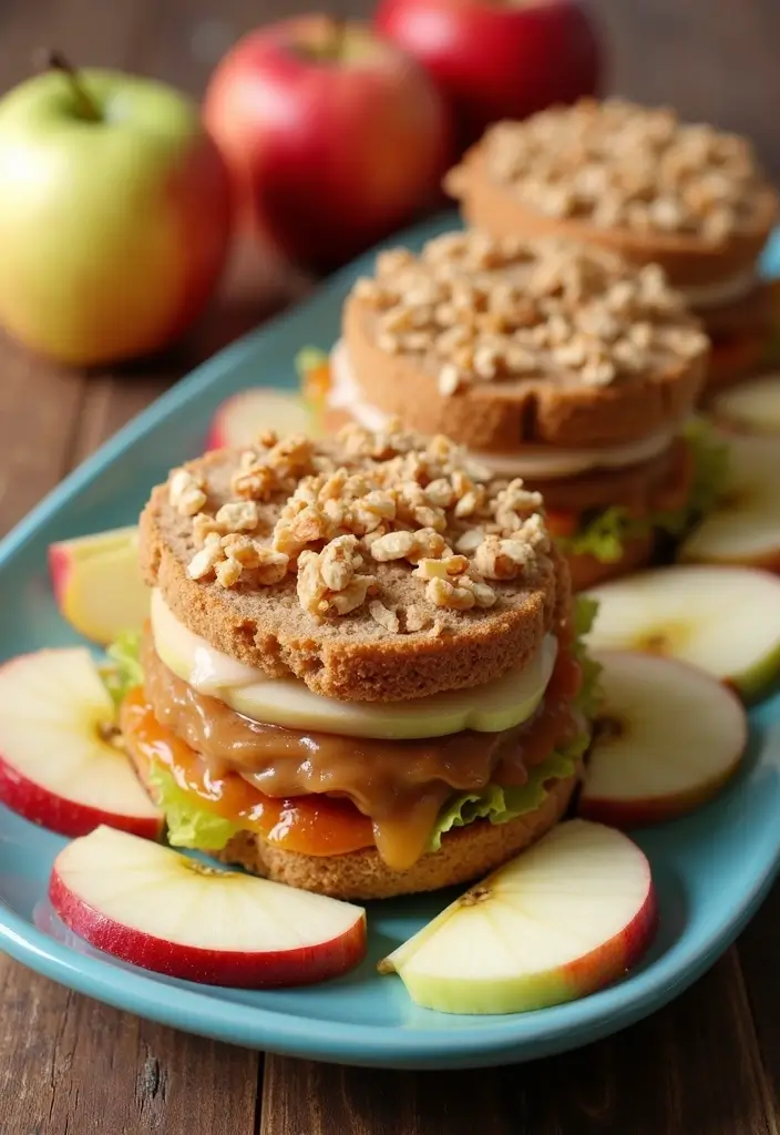 30+ Cold Lunch Ideas for Kids Perfect for Busy School Mornings 65 30+ Cold Lunch Ideas for Kids Perfect for Busy School Mornings - 11. Apple Sandwiches with Nut Butter