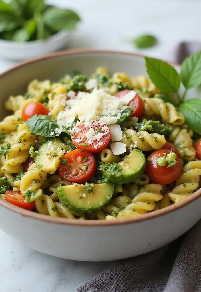 30+ Cold Lunch Ideas for Kids Perfect for Busy School Mornings 145 30+ Cold Lunch Ideas for Kids Perfect for Busy School Mornings - 23. Pesto Pasta Salad