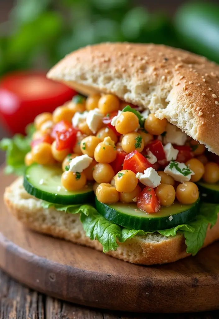 30+ Cold Sandwich Ideas for Lunch That Are Fresh and Flavorful 1 30+ Cold Sandwich Ideas for Lunch That Are Fresh and Flavorful - 1. Mediterranean Chickpea Salad Sandwich