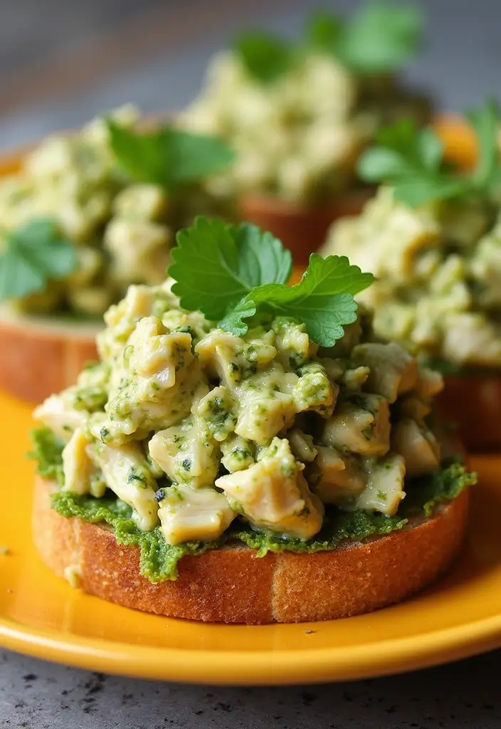 30+ Cold Sandwich Ideas for Lunch That Are Fresh and Flavorful 104 30+ Cold Sandwich Ideas for Lunch That Are Fresh and Flavorful - 16. Pesto Chicken Salad Sandwich