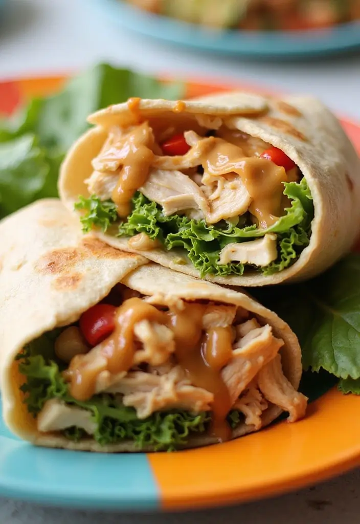 30+ Cold Sandwich Ideas for Lunch That Are Fresh and Flavorful 118 30+ Cold Sandwich Ideas for Lunch That Are Fresh and Flavorful - 18. Thai Chicken Wrap