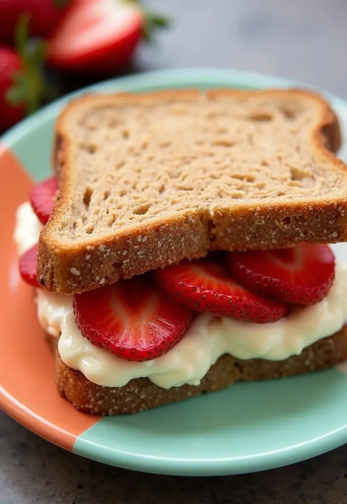 30+ Cold Sandwich Ideas for Lunch That Are Fresh and Flavorful 160 30+ Cold Sandwich Ideas for Lunch That Are Fresh and Flavorful - 24. Strawberry and Cream Cheese Sandwich