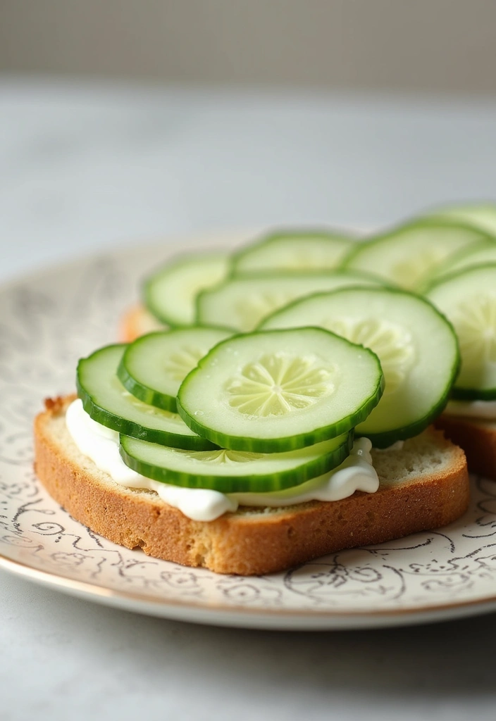 30+ Cold Sandwich Ideas for Lunch That Are Fresh and Flavorful 174 30+ Cold Sandwich Ideas for Lunch That Are Fresh and Flavorful - 26. Cucumber and Cream Cheese Sandwich