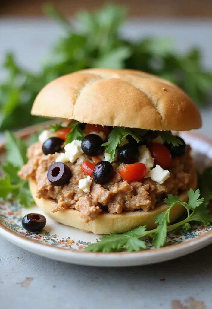 30+ Cold Sandwich Ideas for Lunch That Are Fresh and Flavorful 193 30+ Cold Sandwich Ideas for Lunch That Are Fresh and Flavorful - 29. Mediterranean Tuna Sandwich