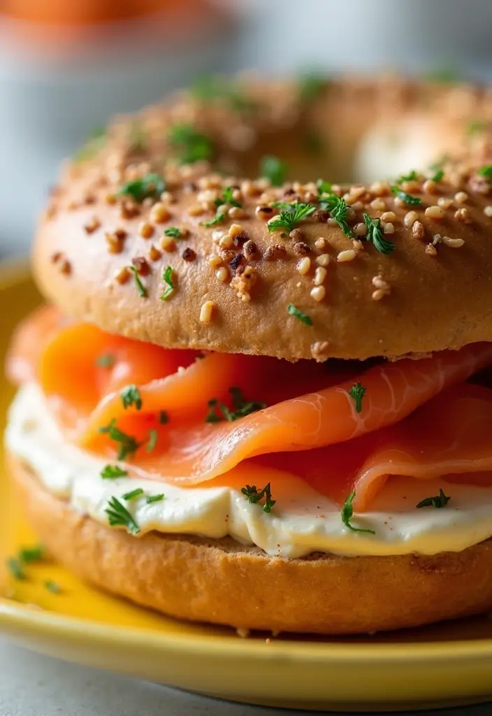30+ Cold Sandwich Ideas for Lunch That Are Fresh and Flavorful 22 30+ Cold Sandwich Ideas for Lunch That Are Fresh and Flavorful - 4. Smoked Salmon and Cream Cheese Bagel