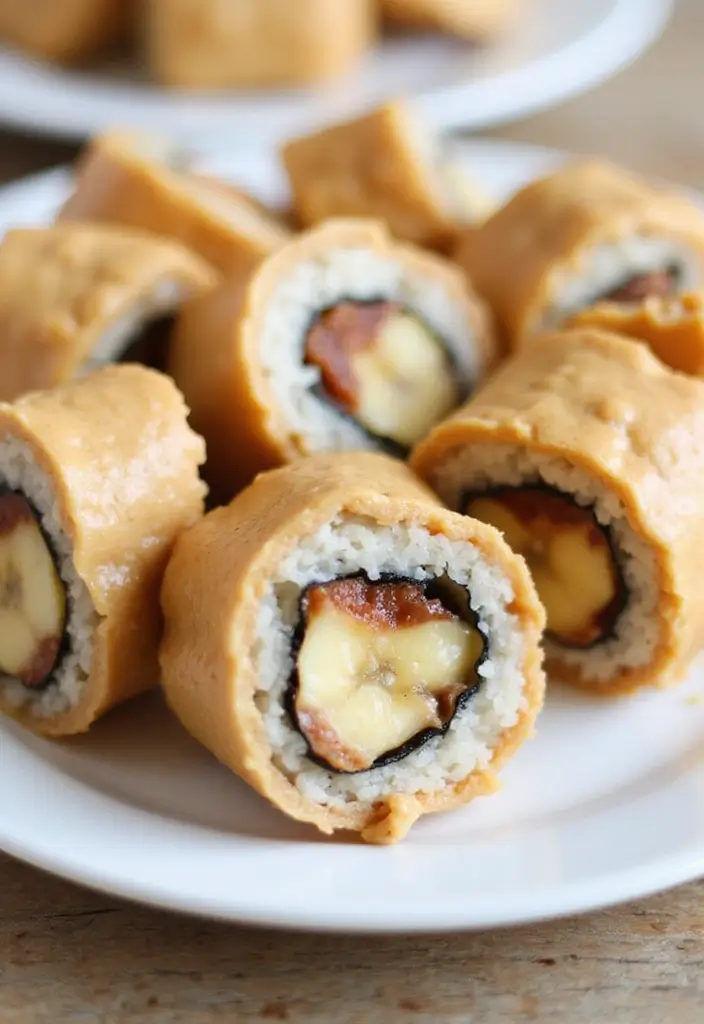 30+ Fun Lunch Ideas for Kids That Turn Mealtime into Playtime 86 30+ Fun Lunch Ideas for Kids That Turn Mealtime into Playtime - 14. Peanut Butter and Banana Sushi