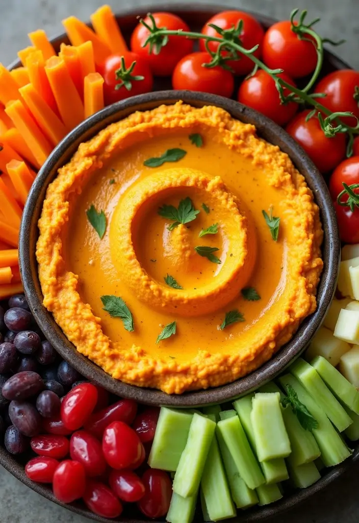 30+ Fun Lunch Ideas for Kids That Turn Mealtime into Playtime 133 30+ Fun Lunch Ideas for Kids That Turn Mealtime into Playtime - 21. Sweet Potato Hummus and Veggies
