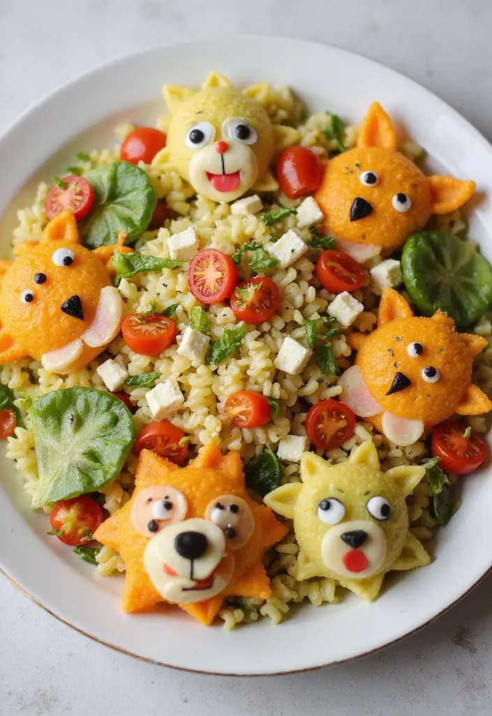 30+ Fun Lunch Ideas for Kids That Turn Mealtime into Playtime 22 30+ Fun Lunch Ideas for Kids That Turn Mealtime into Playtime - 4. Pasta Salad Characters