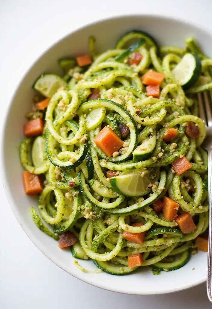 30+ Gluten Free and Dairy Free Lunch Ideas for Every Busy Day 152 30+ Gluten Free and Dairy Free Lunch Ideas for Every Busy Day - 26. Pesto Zoodle Salad
