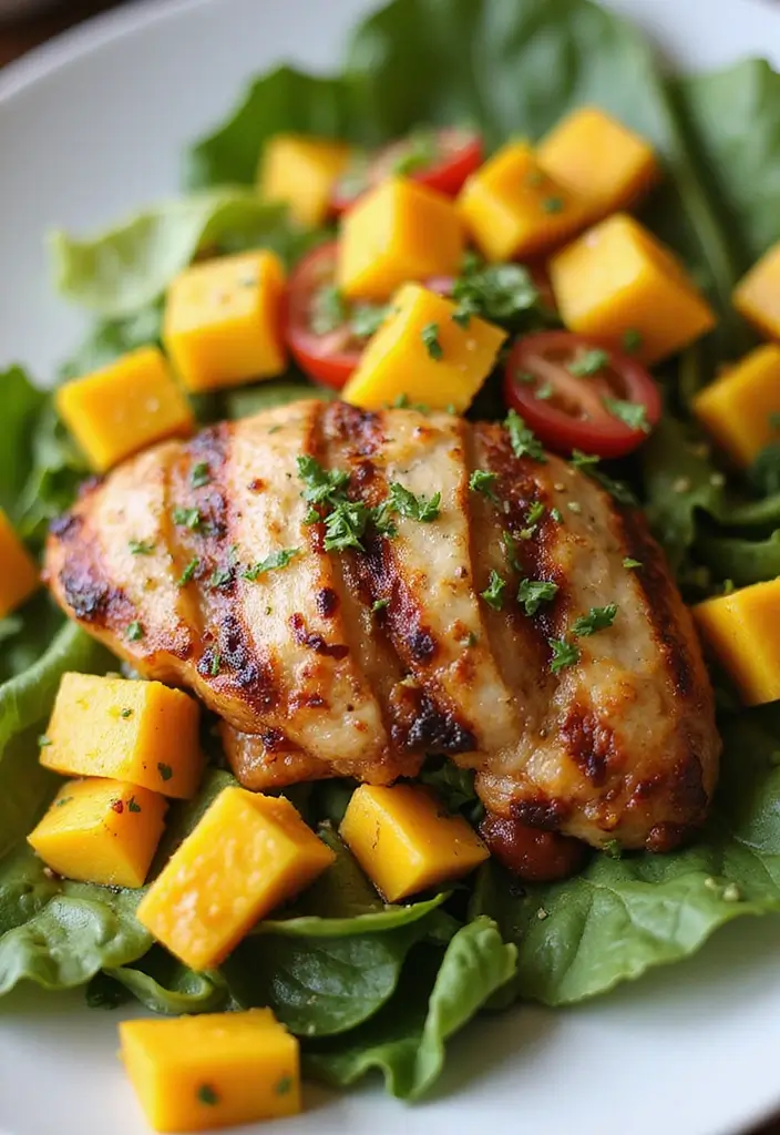 30+ Gluten Free and Dairy Free Lunch Ideas for Every Busy Day 176 30+ Gluten Free and Dairy Free Lunch Ideas for Every Busy Day - 30. Grilled Chicken and Mango Salad