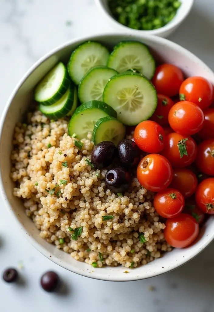 30+ Gluten Free and Dairy Free Lunch Ideas for Every Busy Day 25 30+ Gluten Free and Dairy Free Lunch Ideas for Every Busy Day - 5. Mediterranean Quinoa Bowl