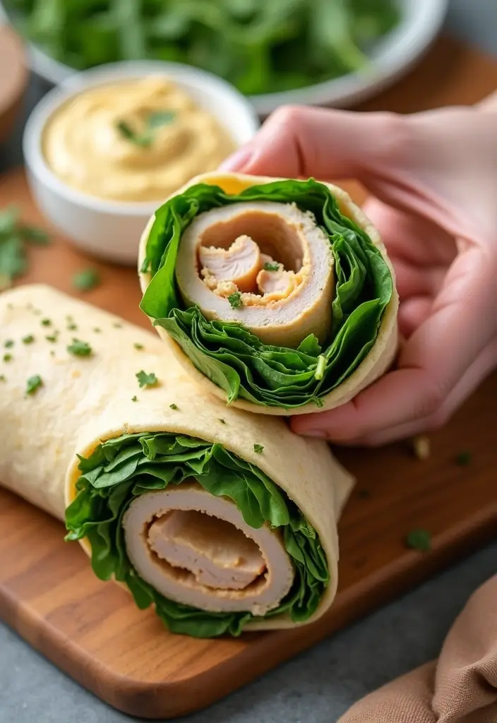 30+ Grab and Go Lunch Ideas for Busy People on the Move 8 30+ Grab and Go Lunch Ideas for Busy People on the Move - 2. Turkey and Spinach Wrap