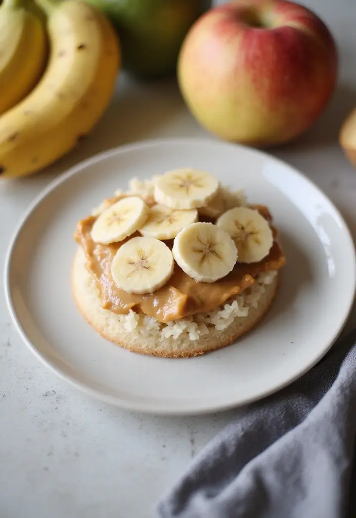 30+ Grab and Go Lunch Ideas for Busy People on the Move 137 30+ Grab and Go Lunch Ideas for Busy People on the Move - 21. Peanut Butter Banana Rice Cakes