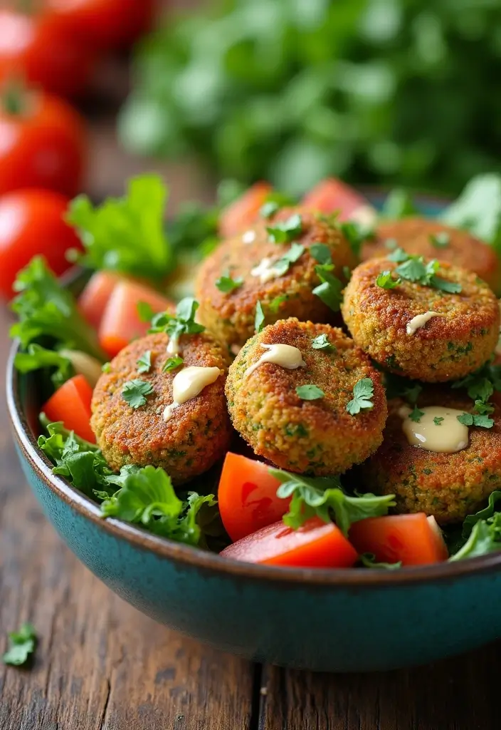 30+ Grab and Go Lunch Ideas for Busy People on the Move 170 30+ Grab and Go Lunch Ideas for Busy People on the Move - 26. Baked Falafel Salad