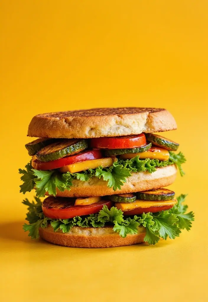 30+ Healthy Back to School Lunch Ideas for Kids of All Ages - 14. Grilled Vegetable Sandwich
