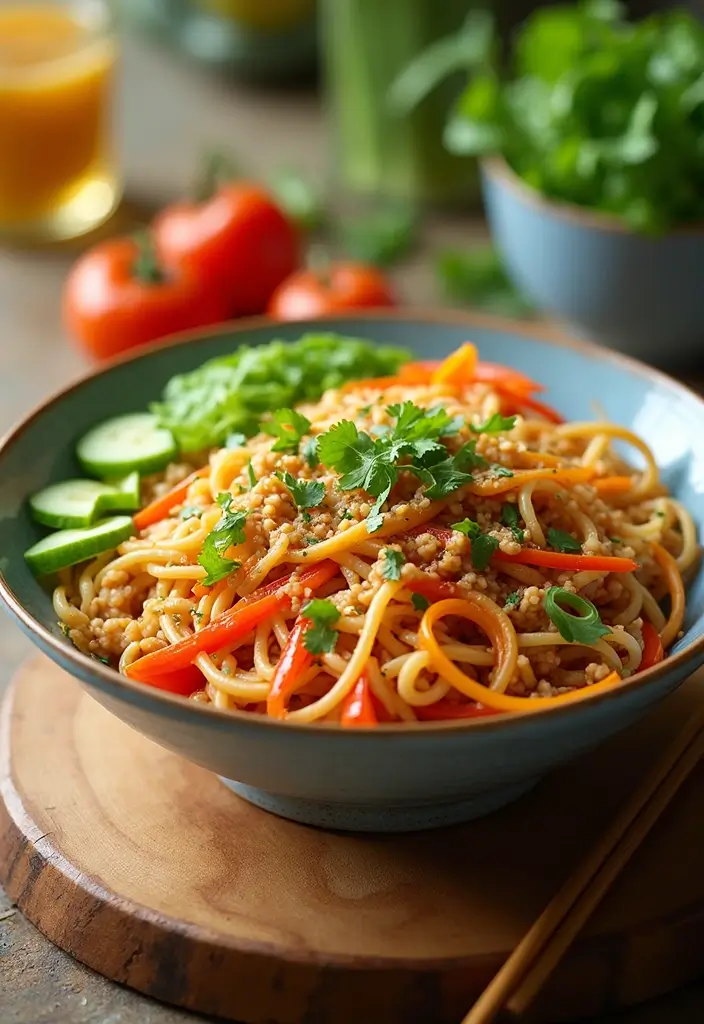 30+ Healthy Back to School Lunch Ideas for Kids of All Ages - 17. Thai Peanut Noodle Salad