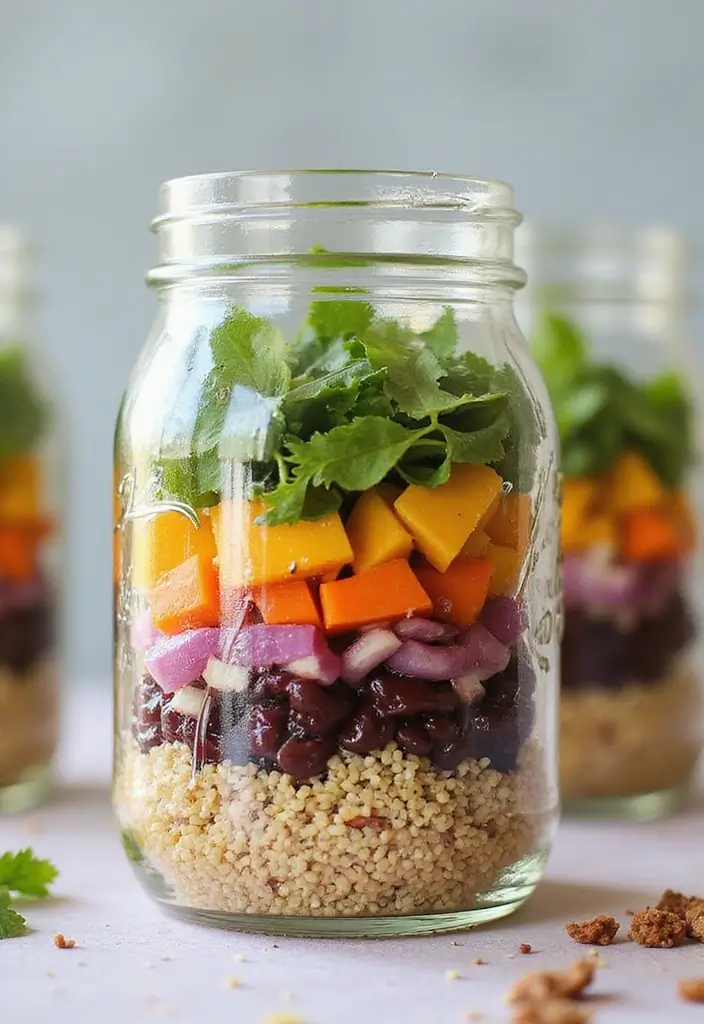 30+ Healthy Back to School Lunch Ideas for Kids of All Ages - 2. Quinoa Salad Jars