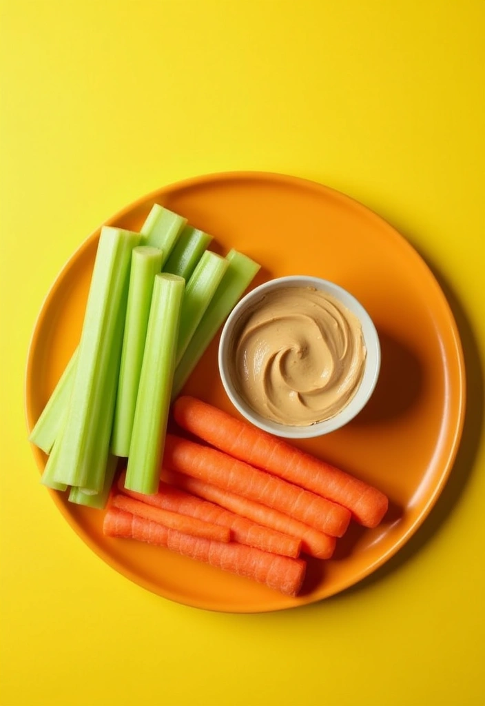 30+ Healthy Back to School Lunch Ideas for Kids of All Ages - 21. Carrot and Celery Sticks with Nut Butter