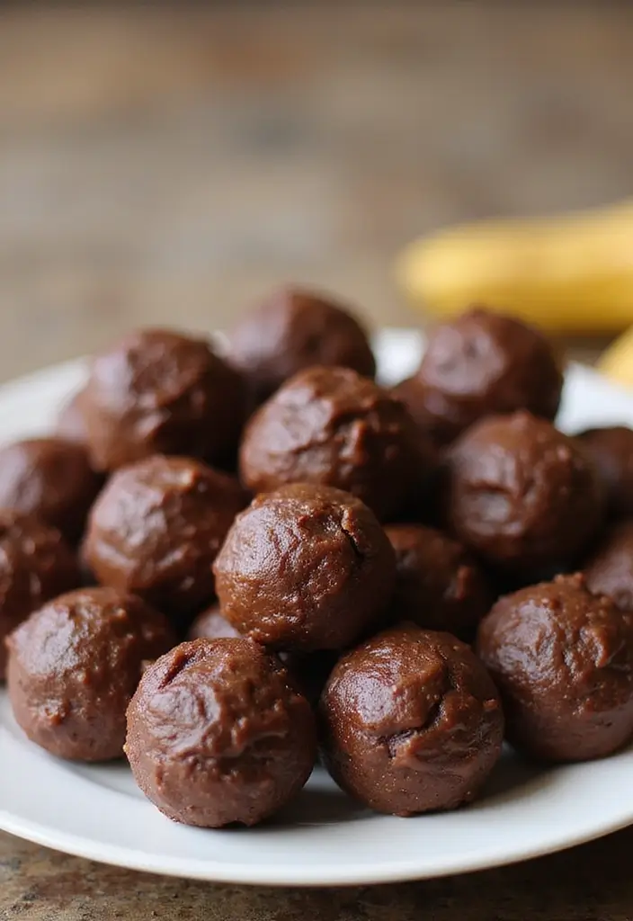30+ Healthy Back to School Lunch Ideas for Kids of All Ages - 23. Chocolate Banana Energy Bites