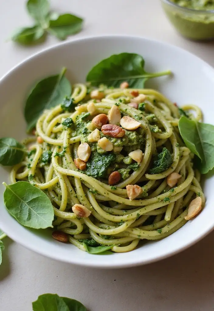 30+ Healthy Back to School Lunch Ideas for Kids of All Ages - 27. Spinach Pesto Pasta