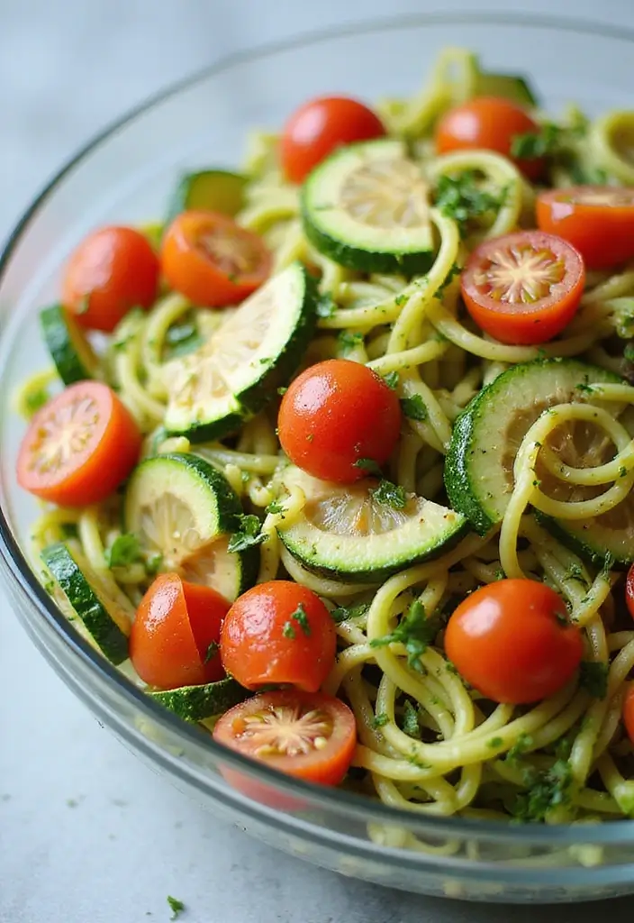 30+ Healthy Back to School Lunch Ideas for Kids of All Ages - 8. Zucchini Noodle Salad