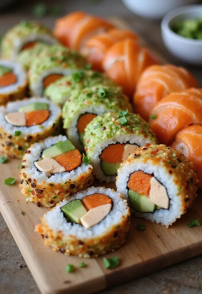 30+ Healthy Lunch Ideas for Adults to Stay Energized Through the Day - 10. Vegan Sushi Rolls